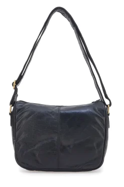 Basile CLASS BA3544TI Schwarze Reißverschlusstasche aus echtem Leder