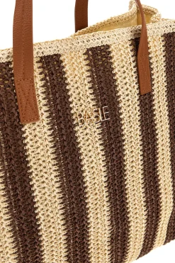 Basile gewebt beige und braun Strandtasche BA27409