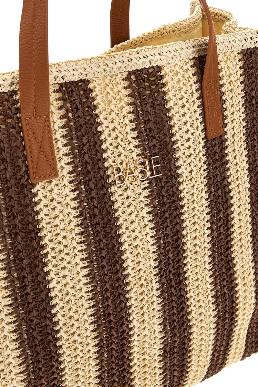 Basile gewebt beige und braun Strandtasche BA27409