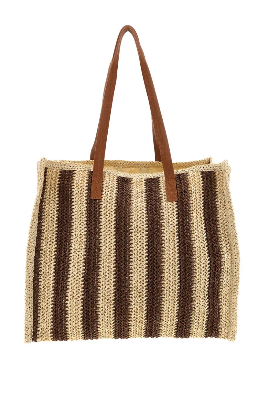Basile gewebt beige und braun Strandtasche BA27409