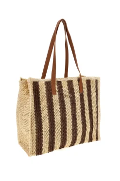 Basile gewebt beige und braun Strandtasche BA27409