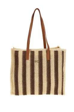 Basile gewebt beige und braun Strandtasche BA27409