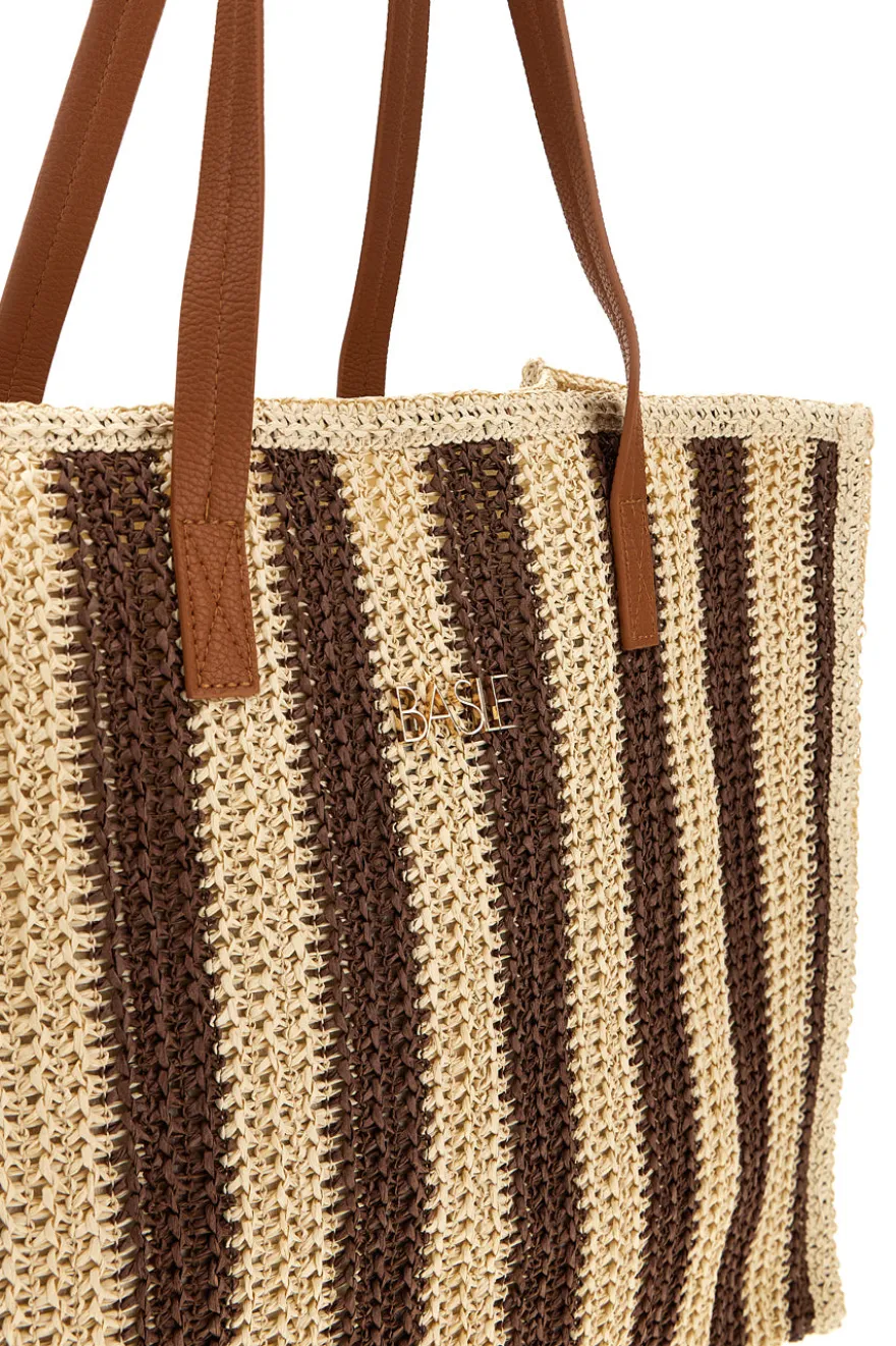 Basile gewebt beige und braun Strandtasche BA27409