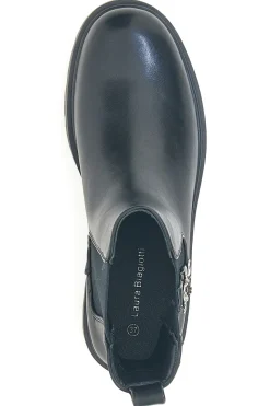 Beatles neri con elastico gioiello e suola carrarmato Laura Biagiotti 9324