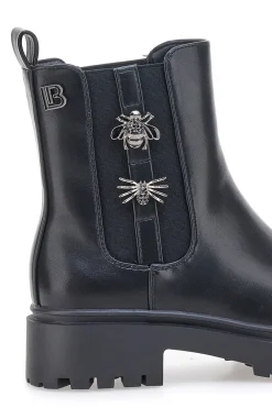 Beatles neri con elastico gioiello e suola carrarmato Laura Biagiotti 9324