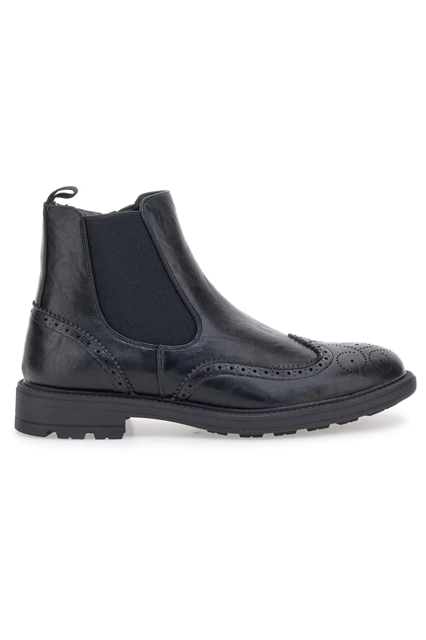 Beatles neri in pelle con lavorazione brogue Jerpoint 9Y1736