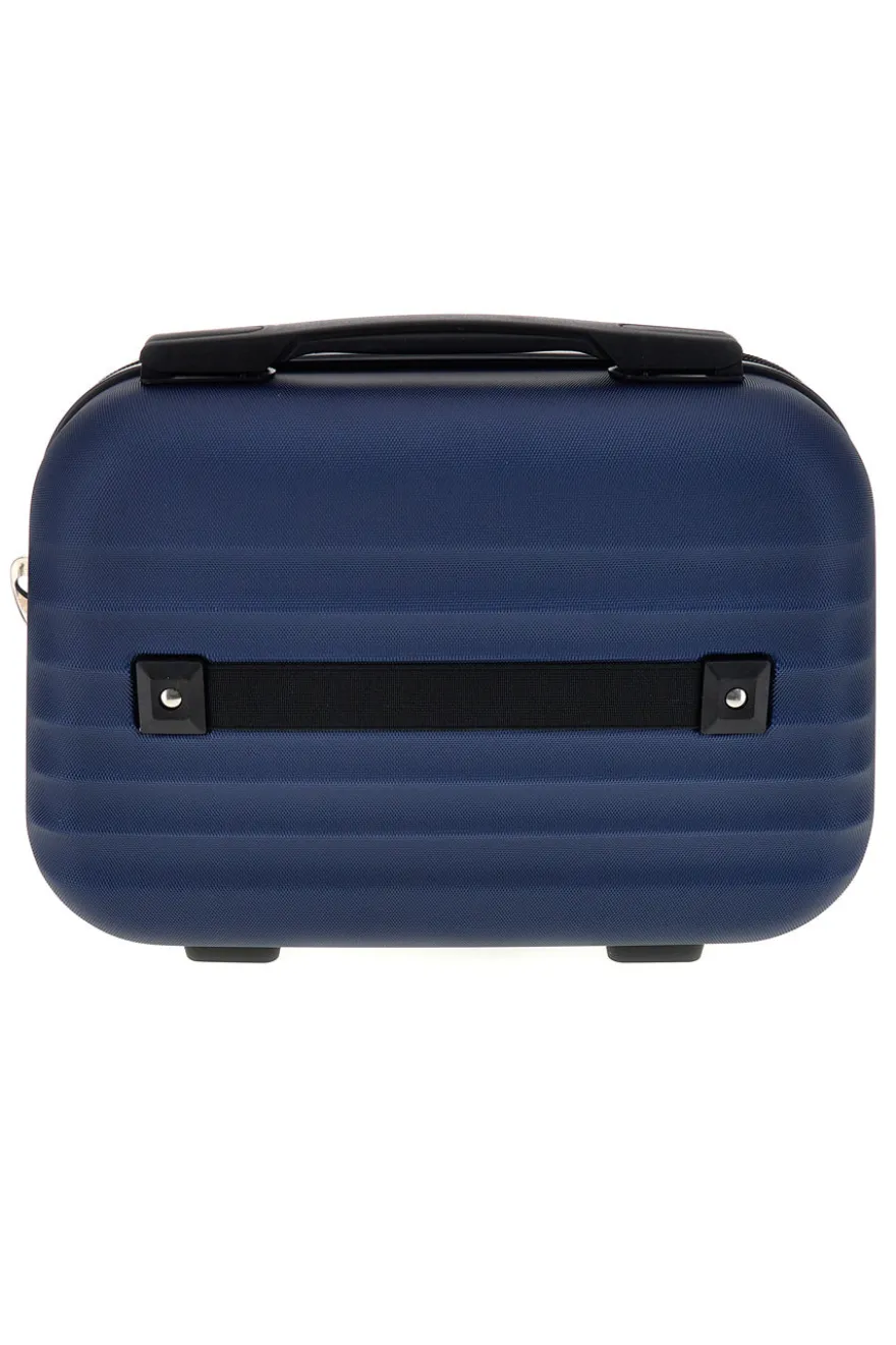 Beauty case blu rigido con tracolla Prima riga Pr194