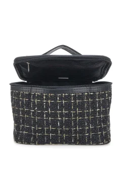 Beauty case nero con tessuto intrecciato JUICE ATENE 099