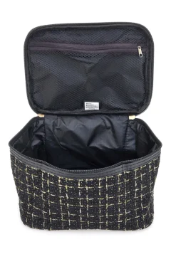 Beauty case nero con tessuto intrecciato JUICE ATENE 099