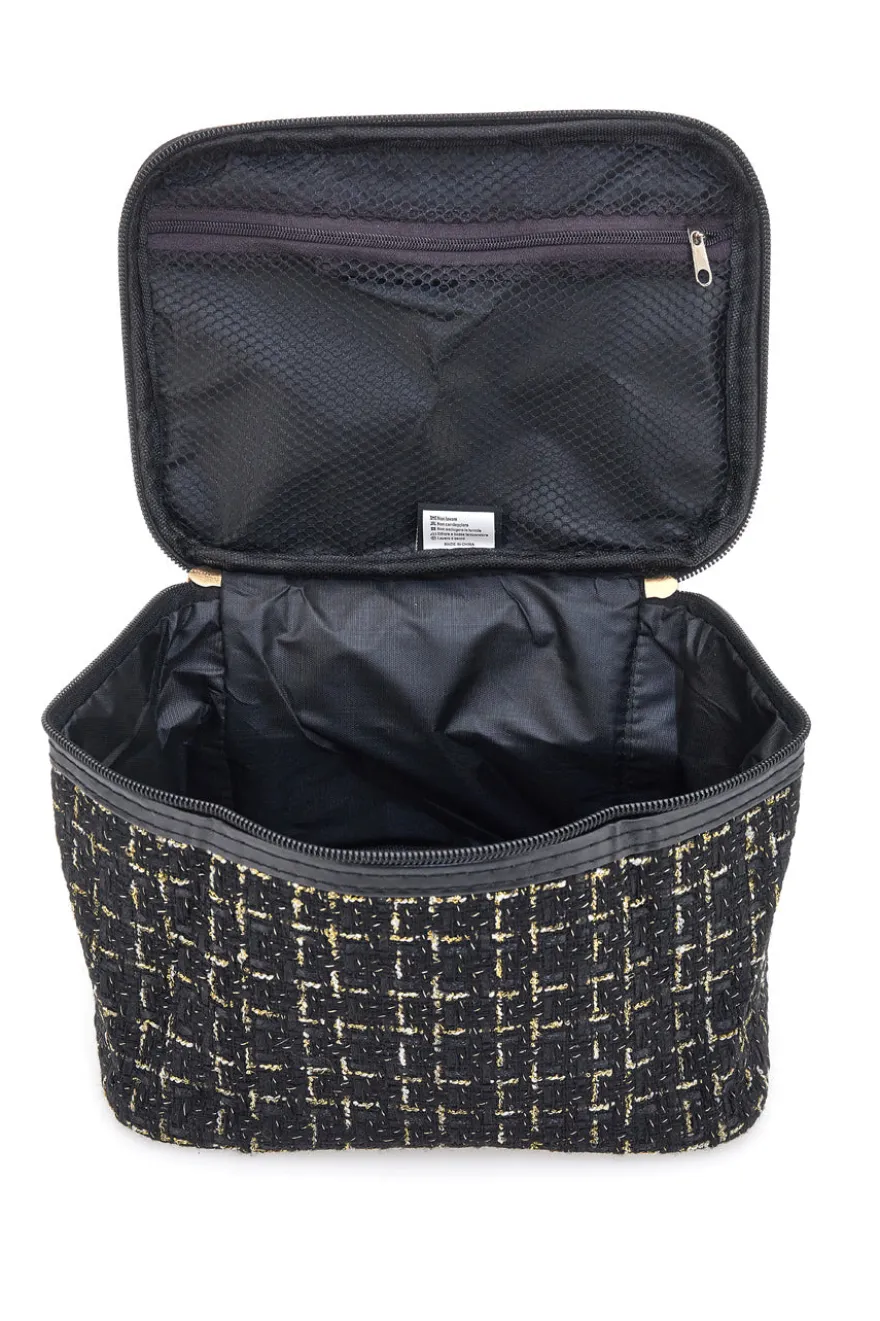 Beauty case nero con tessuto intrecciato JUICE ATENE 099