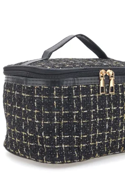 Beauty case nero con tessuto intrecciato JUICE ATENE 099