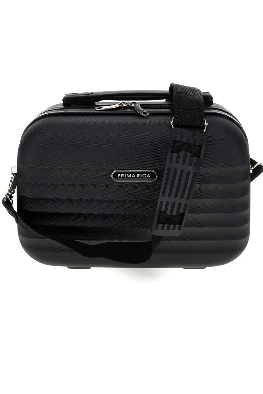 Beauty case nero rigido con tracolla Prima riga Pr194