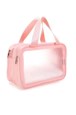 Beauty case rosa con finestra trasparente Juice Praga 099