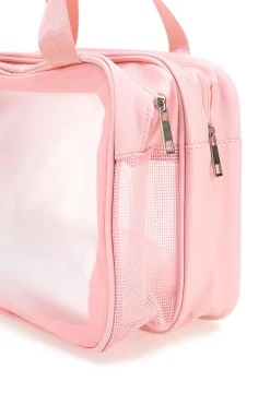 Beauty case rosa con finestra trasparente Juice Praga 099