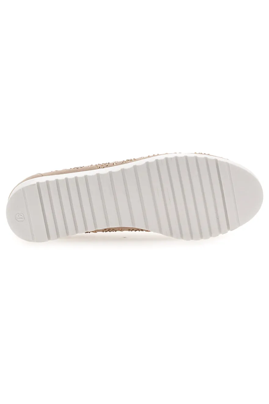 Beige Ballerinas mit Glitter und dekorativer Schleife MIO TEMPO MINA362