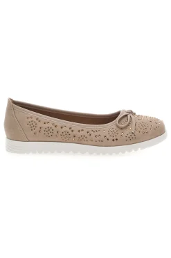 Beige Ballerinas mit Glitter und dekorativer Schleife MIO TEMPO MINA362