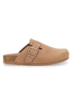 Beige Clogs mit Schnalle und vorgeformter Lederinnensohle SUPERGA S11U700