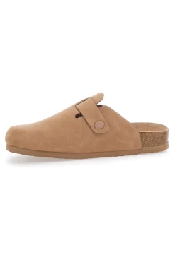 Beige Clogs mit Schnalle und vorgeformter Lederinnensohle SUPERGA S11U700