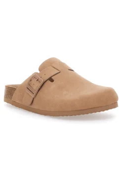 Beige Clogs mit Schnalle und vorgeformter Lederinnensohle SUPERGA S11U700