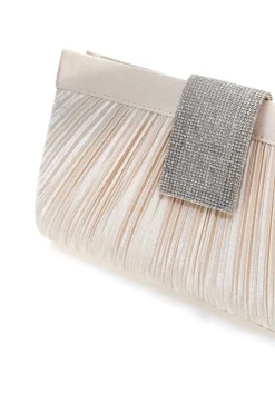 Beige Clutch mit Glitzerverschluss Coveri SERA0149