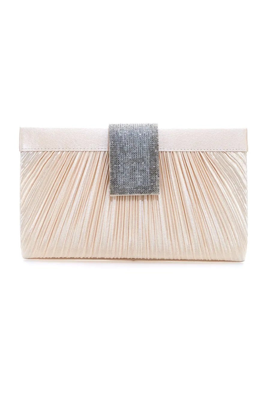 Beige Clutch mit Glitzerverschluss Coveri SERA0149