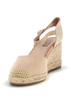 Beige Espadrille Sandalen mit Seil Keil Pittarello Sun Bl2