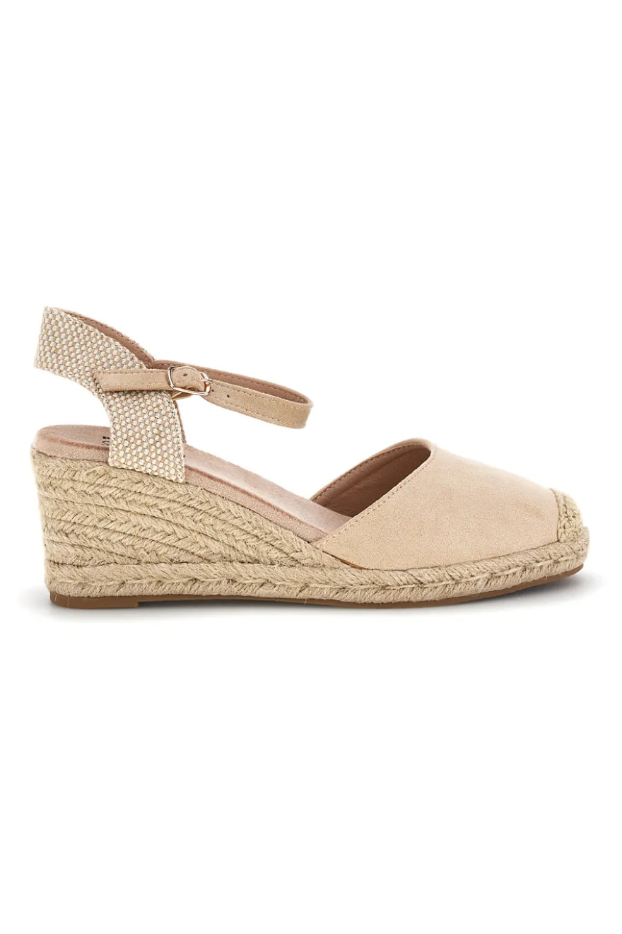 Beige Espadrille Sandalen mit Seil Keil Pittarello Sun Bl2
