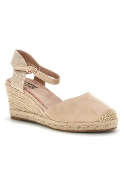 Beige Espadrille Sandalen mit Seil Keil Pittarello Sun Bl2