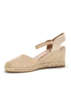 Beige Espadrille Sandalen mit Seil Keil Pittarello Sun Bl2