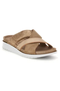 Beige Hausschuhe mit gekreuzten Riemen Inblu 57 CN