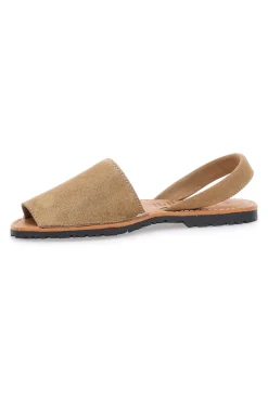 Beige Minorchine-Sandalen aus Fly Nature 204-Leder