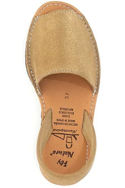 Beige Minorchine-Sandalen aus Fly Nature 204-Leder