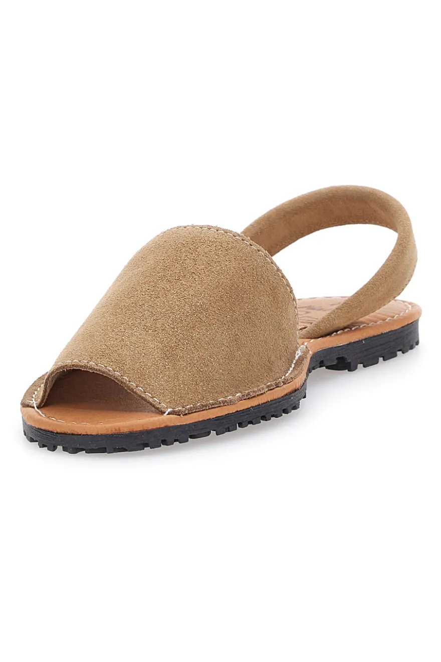 Beige Minorchine-Sandalen aus Fly Nature 204-Leder