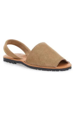 Beige Minorchine-Sandalen aus Fly Nature 204-Leder