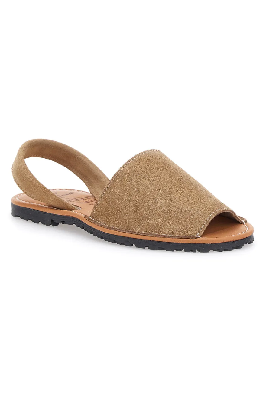 Beige Minorchine-Sandalen aus Fly Nature 204-Leder