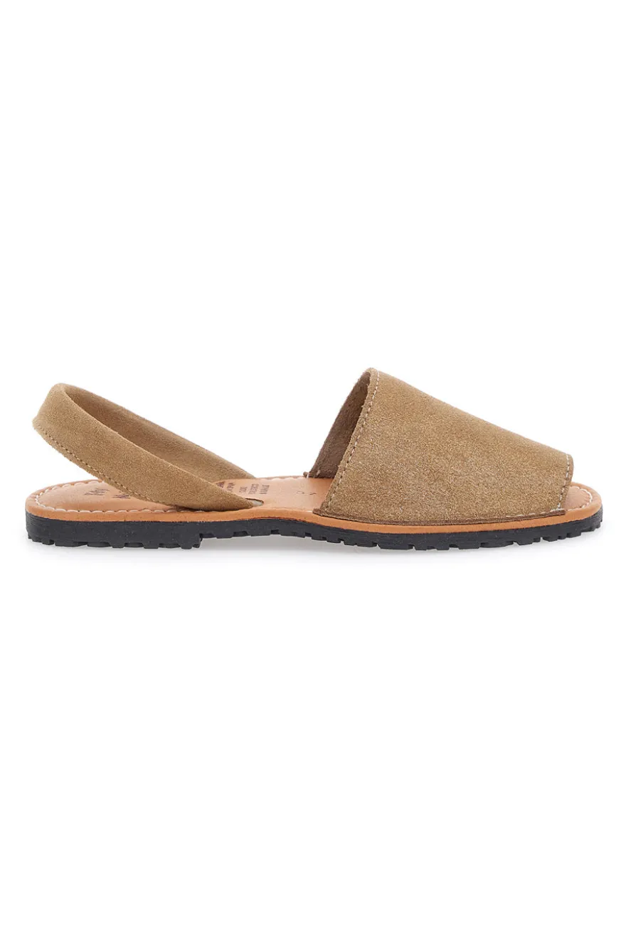 Beige Minorchine-Sandalen aus Fly Nature 204-Leder