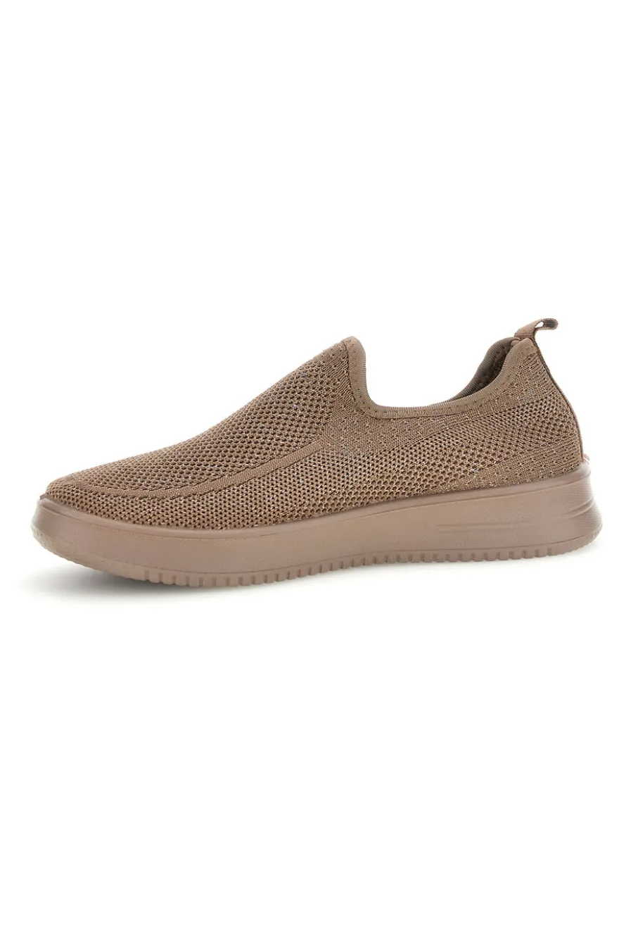 Beige Pantoletten aus perforiertem Stoff Mio tempo tf2508059