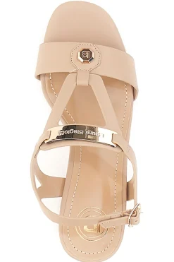Beige Sandalen mit 6,5 cm Absatz für Damen Laura Biagiotti 8518M
