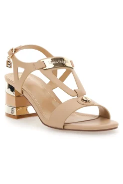 Beige Sandalen mit 6,5 cm Absatz für Damen Laura Biagiotti 8518M