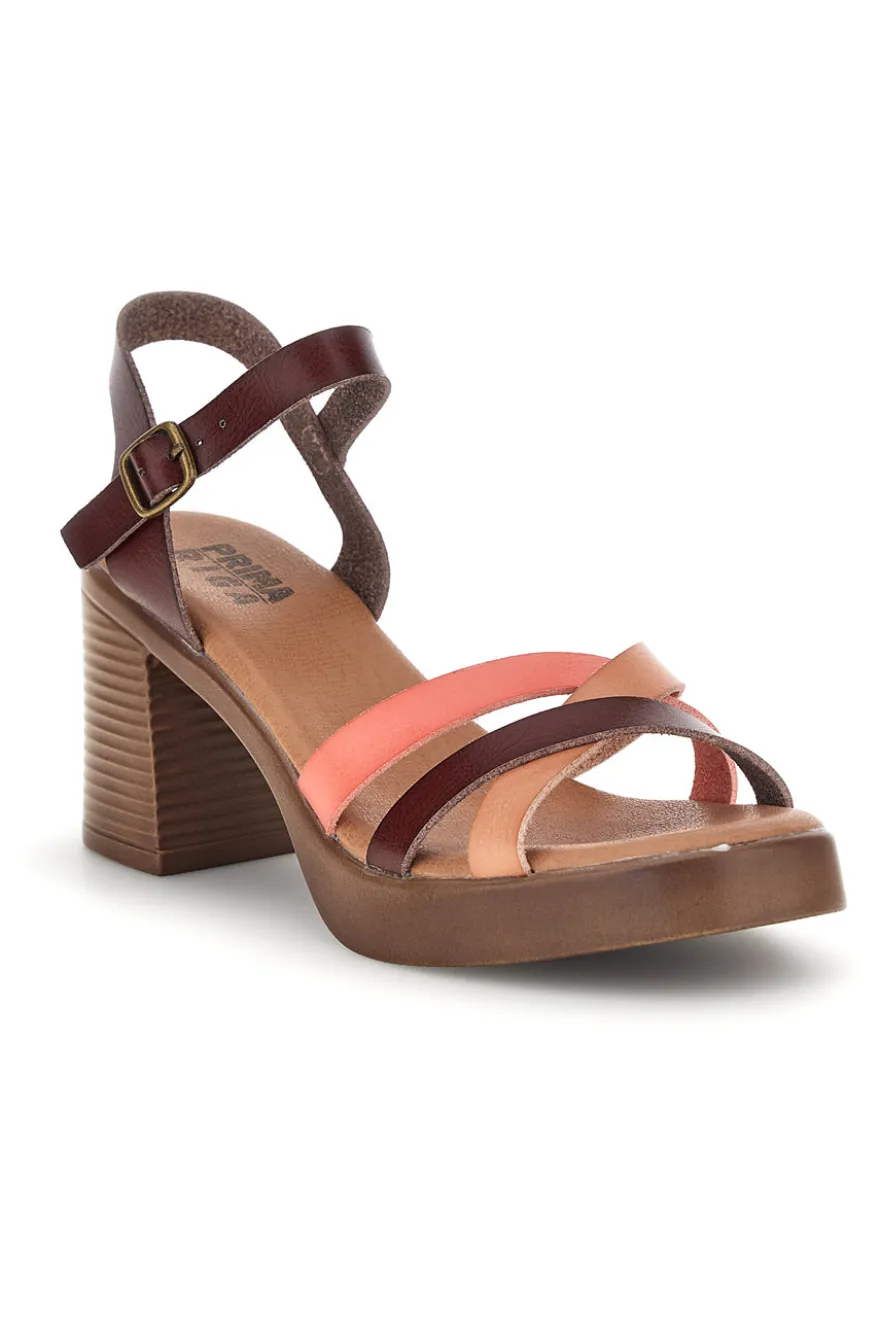 Beige Sandalen mit Absatz und Plateau Prima riga AD897701