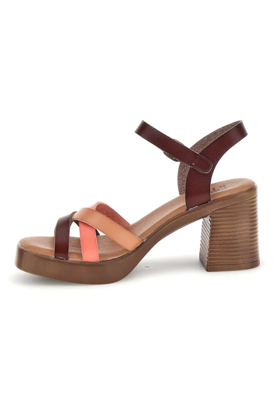 Beige Sandalen mit Absatz und Plateau Prima riga AD897701