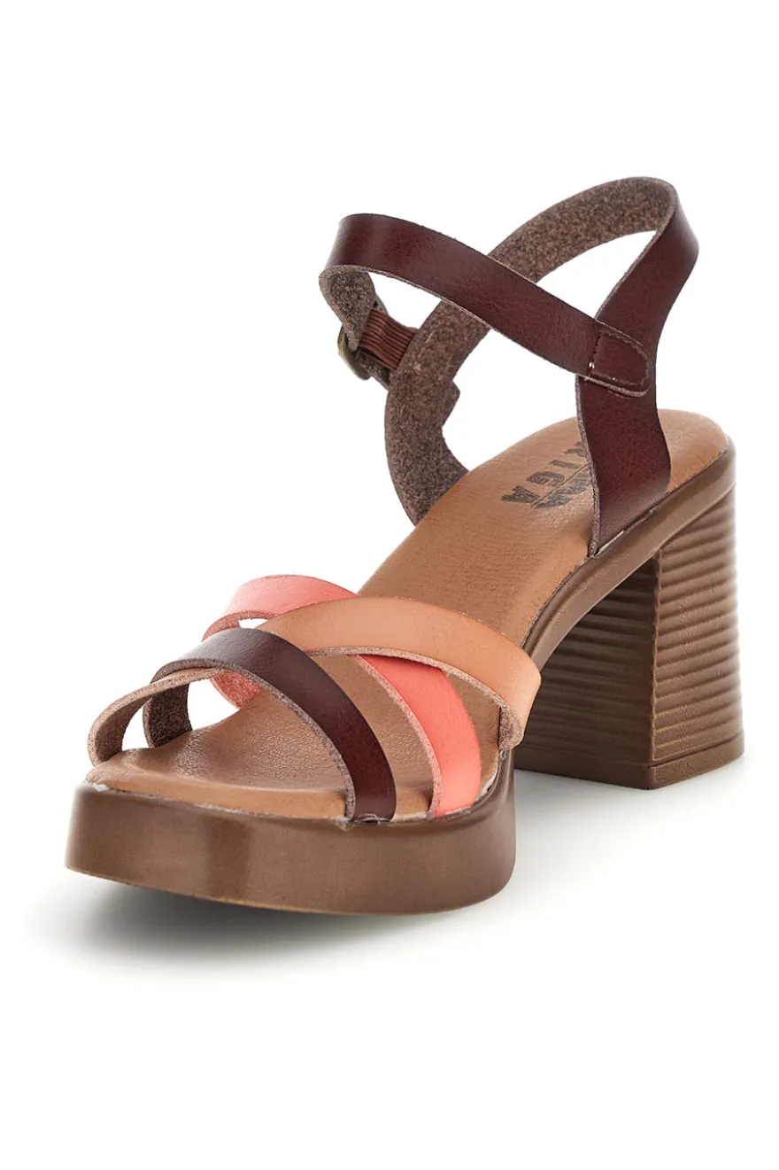 Beige Sandalen mit Absatz und Plateau Prima riga AD897701