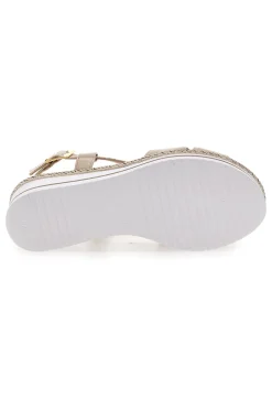 Beige Sandalen mit First-Line-Keilabsatz DC611109