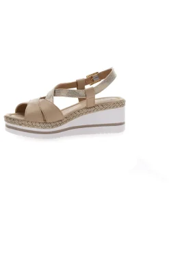 Beige Sandalen mit First-Line-Keilabsatz DC611109