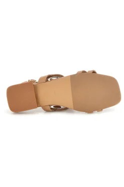 Beige Sandalen mit niedrigem Absatz und Riemen Laura biagiotti 9720