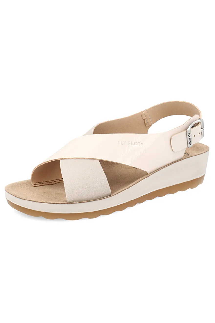 Beige Sandalen mit verstellbarem Riemen Fly Flot 90420G613C