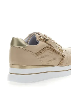 Beige Schnürschuhe mit seitlichem Reißverschluss MIO TEMPO H216364