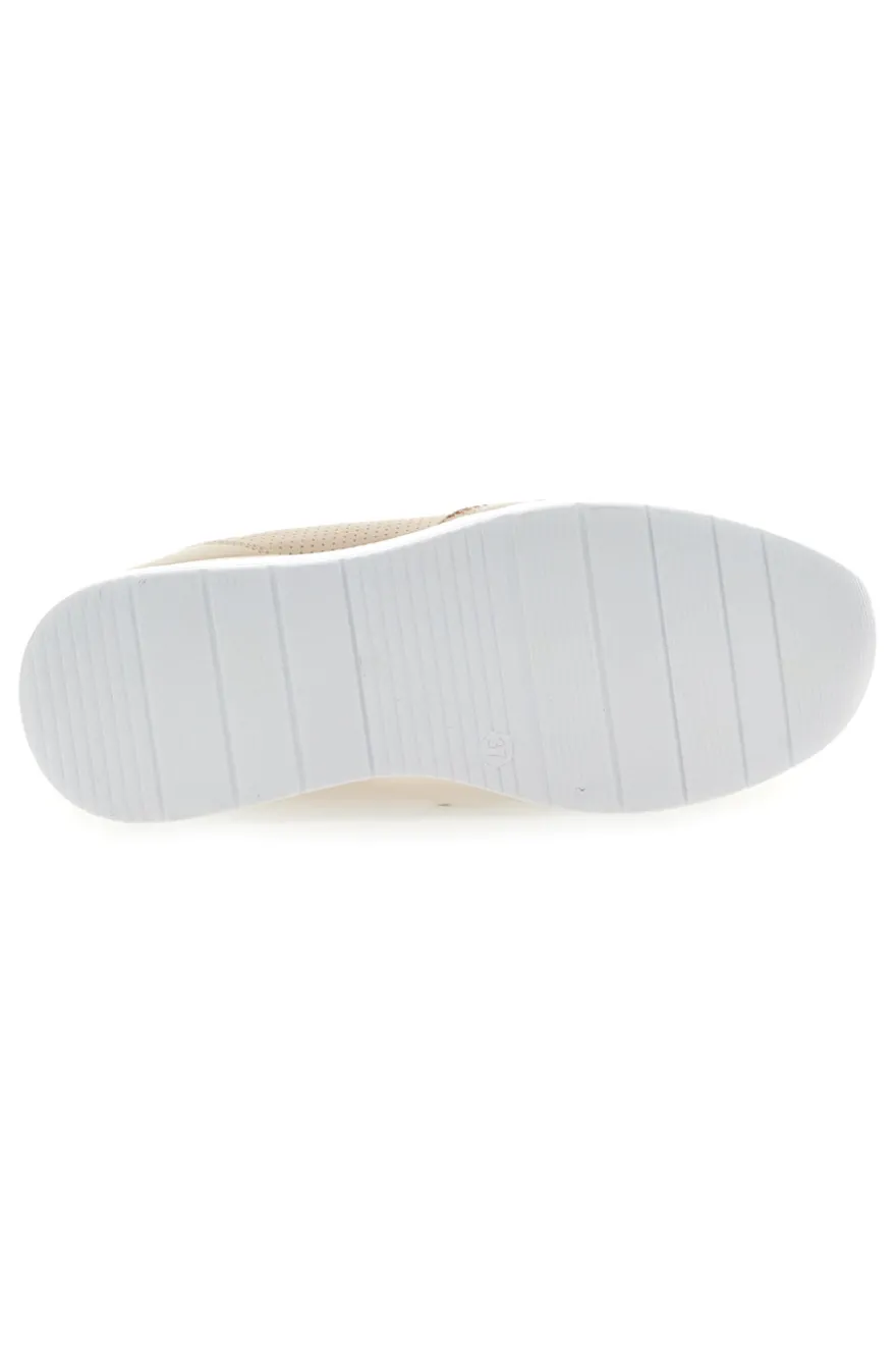 Beige Schnürschuhe mit seitlichem Reißverschluss MIO TEMPO H216364