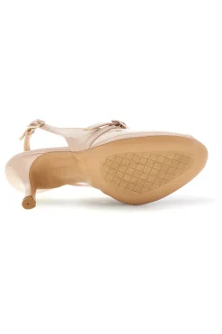 Beige Slingback-Schuhe mit offener Spitze und Riemen Pittarello couture 2811