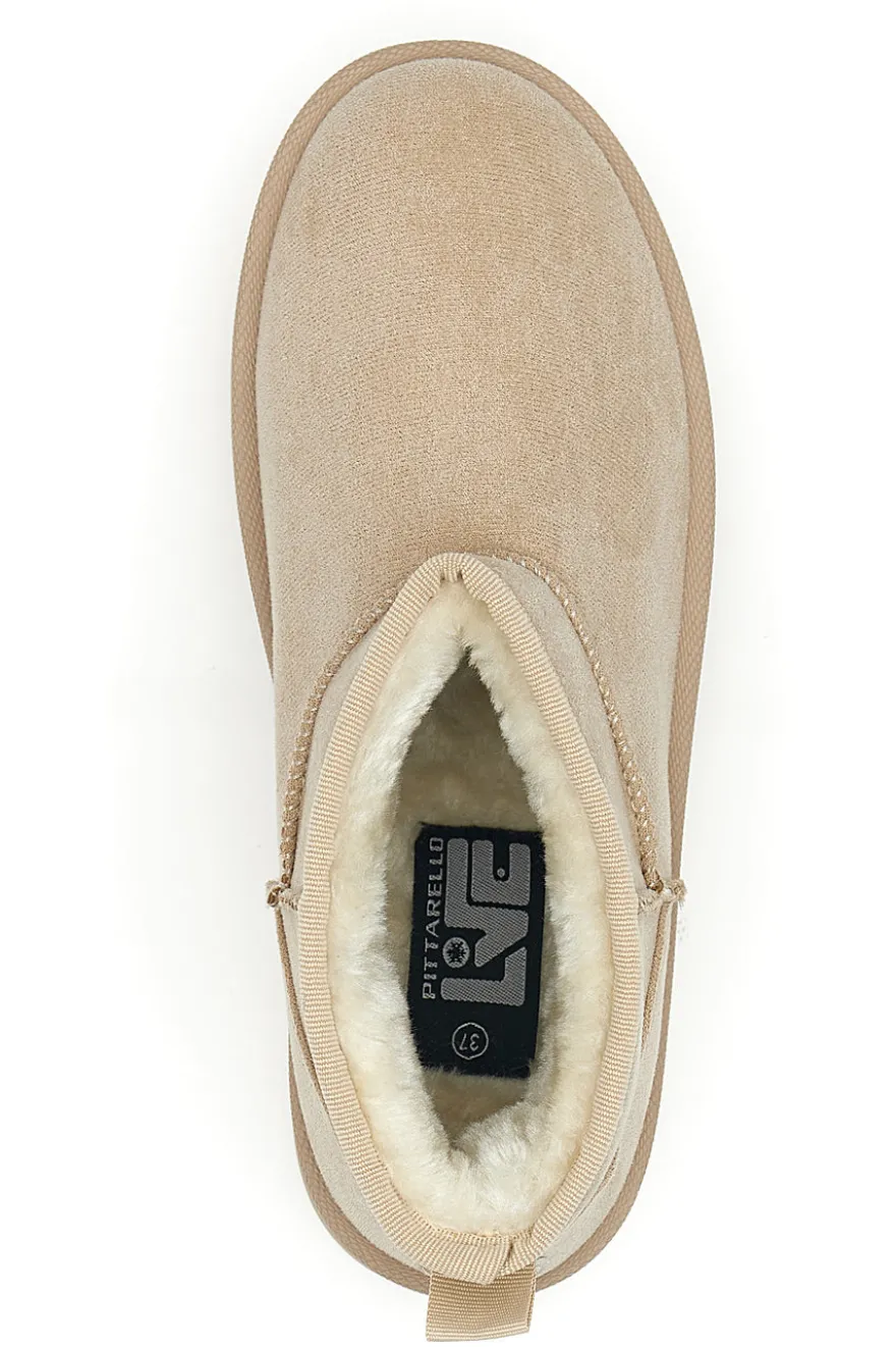 Beige Slipper-Stiefeletten mit Plateau und warmem Futter PITTARELLO LOVE PK1497D